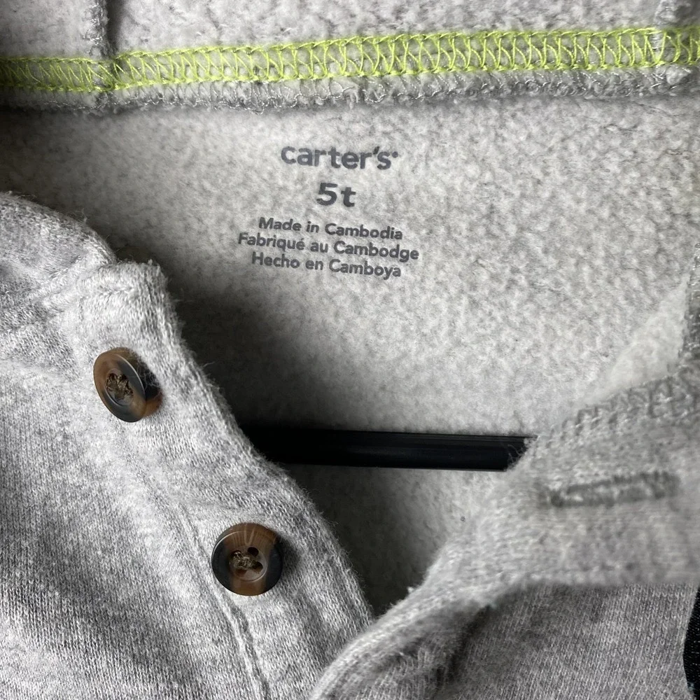 Carter's Toddler 5T Hoodie Grey Forest Ranger Rescue